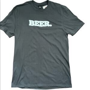 NWT District Shirt Mens M Dark Gray Graphic Beer Tee Short Sleeves Comfy